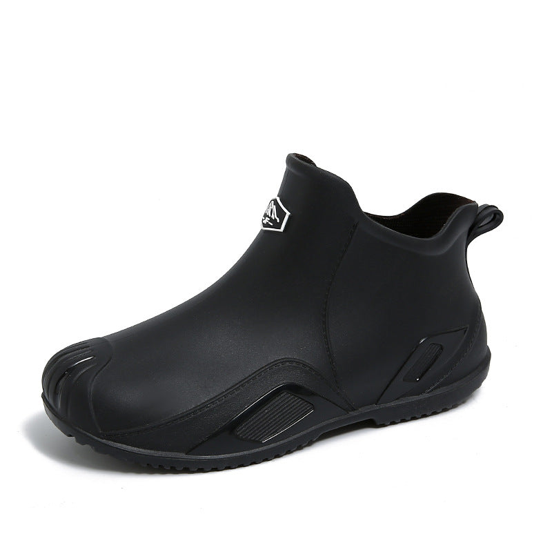 One Piece Free Shipping Cross-Border New Fashion Short-Tube Water Shoes, Waterproof and Non-Slip for Outdoor Wear, Fleece-Lined Kitchen Rain Shoes for Men