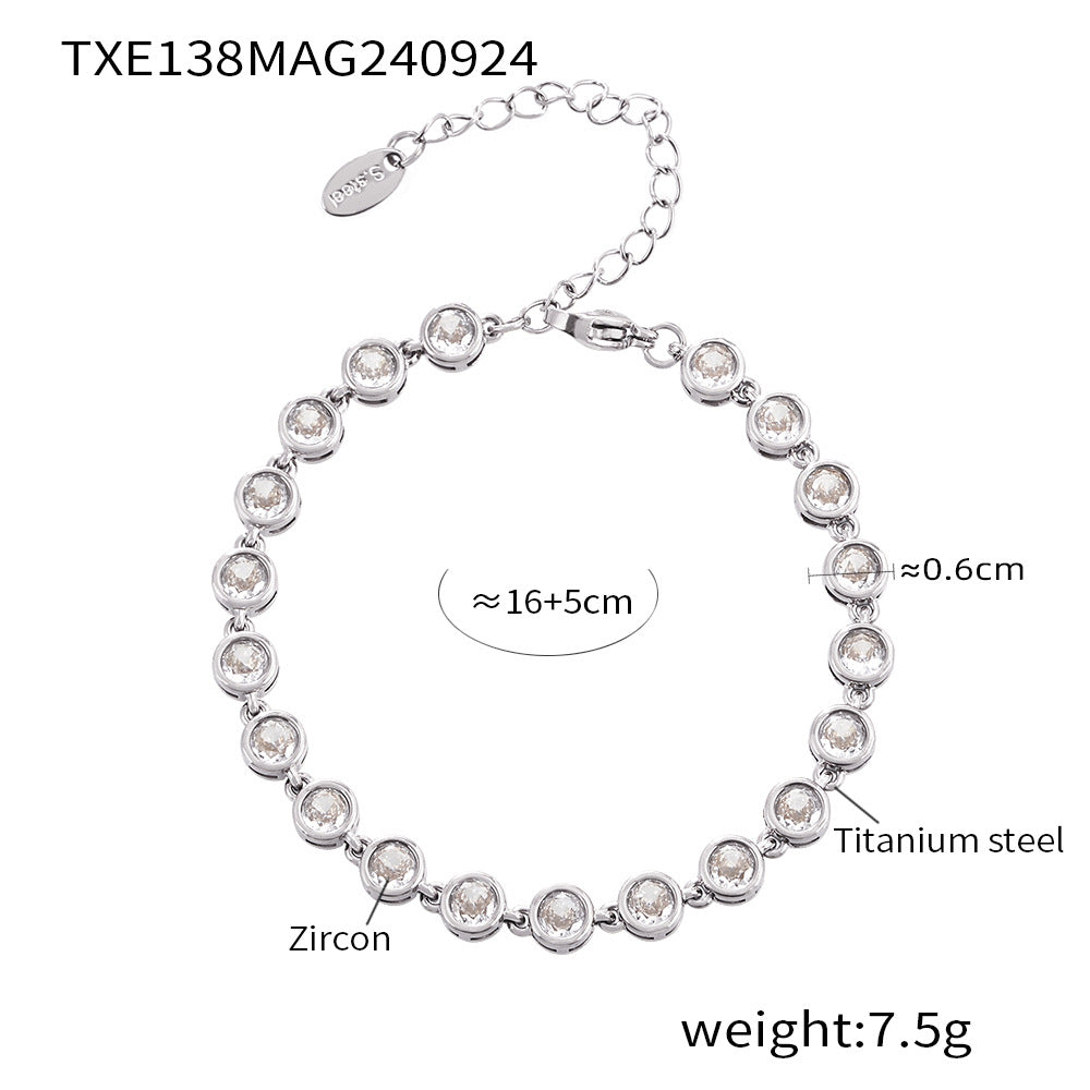 INS Internet Celebrity Bohemian Zircon Bracelet Simple Advanced Dopamine Necklace Advanced Temperament Jewelry suit