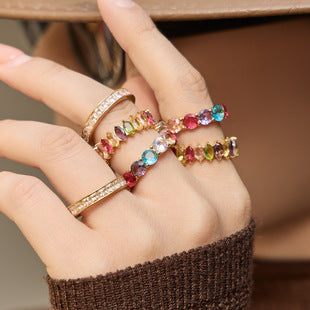 INS Internet Celebrity Bohemian Zircon Bracelet Simple Advanced Dopamine Necklace Advanced Temperament Jewelry suit