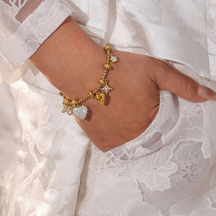 INS Internet Celebrity Bohemian Zircon Bracelet Simple Advanced Dopamine Necklace Advanced Temperament Jewelry suit