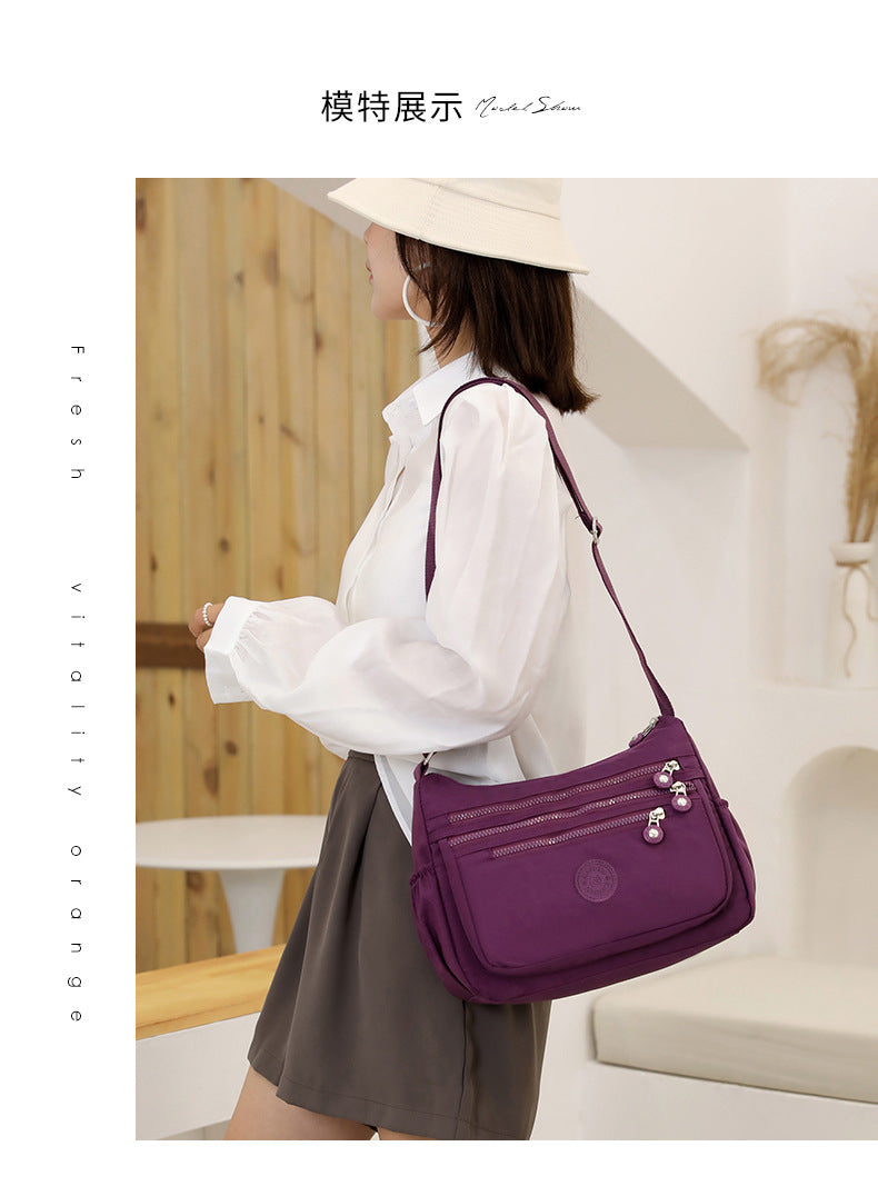 Nylon Cloth Multi-Layer Shoulder Bag Lightweight Simple Casual Crossbody Bag 2025 New Large Capacity Mother's Money Bag