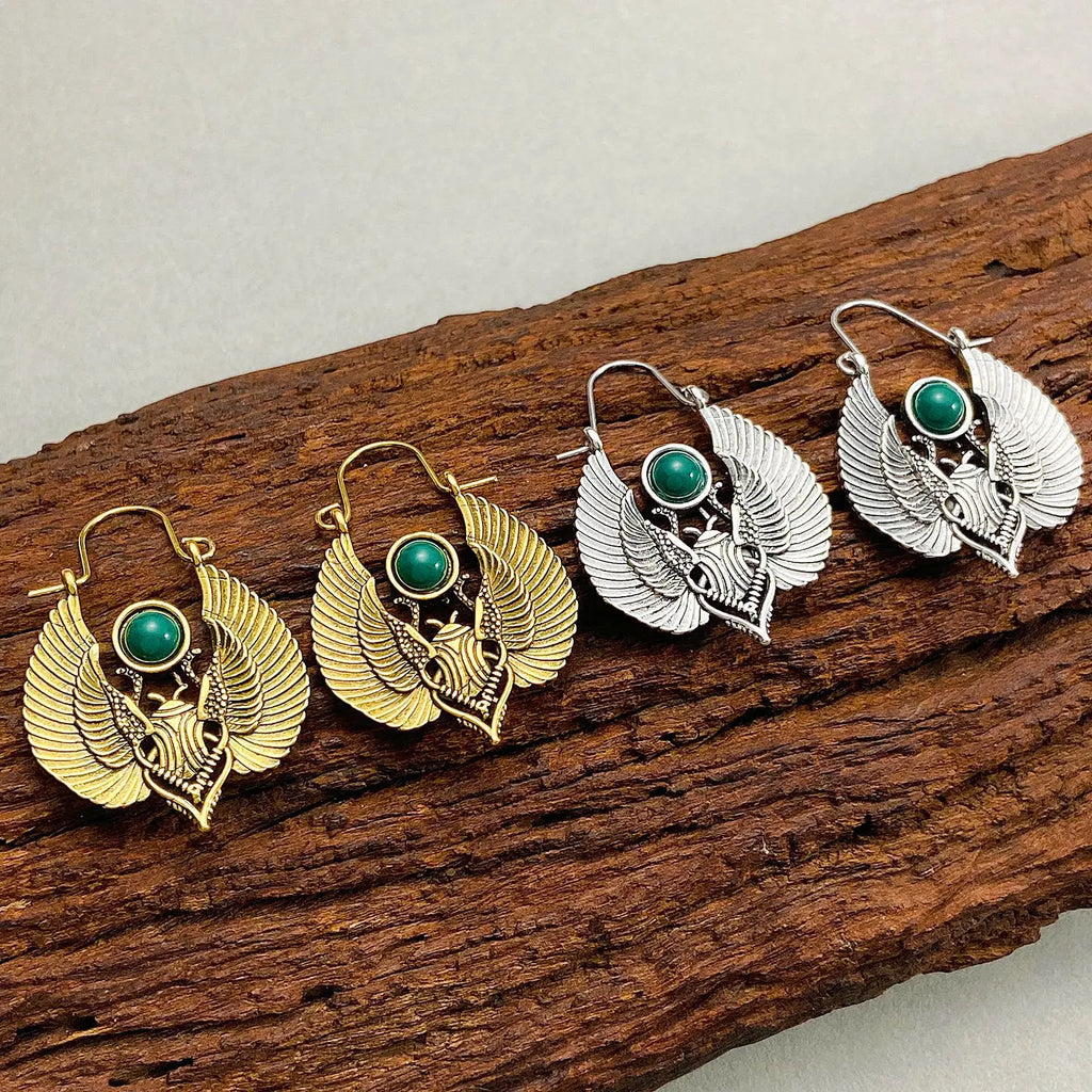 Vintage Egyptian Style Wing Earrings For Women, Men, Gypsy Tribe Women, Charming And Luxurious Halloween Party Gifts 2025