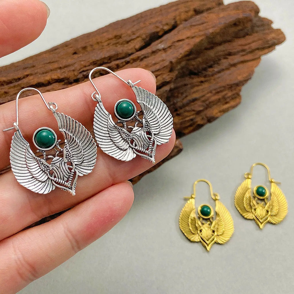 Vintage Egyptian Style Wing Earrings For Women, Men, Gypsy Tribe Women, Charming And Luxurious Halloween Party Gifts 2025