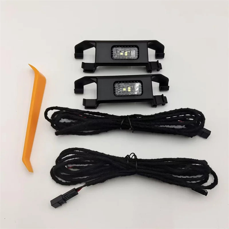 2pcs  Rear footlight LED Footwell Lighting + Cable Rear set for T-ROC Jetta Polo T-Cross Enyaq