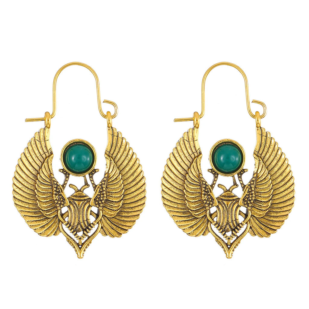 Vintage Egyptian Style Wing Earrings For Women, Men, Gypsy Tribe Women, Charming And Luxurious Halloween Party Gifts 2025