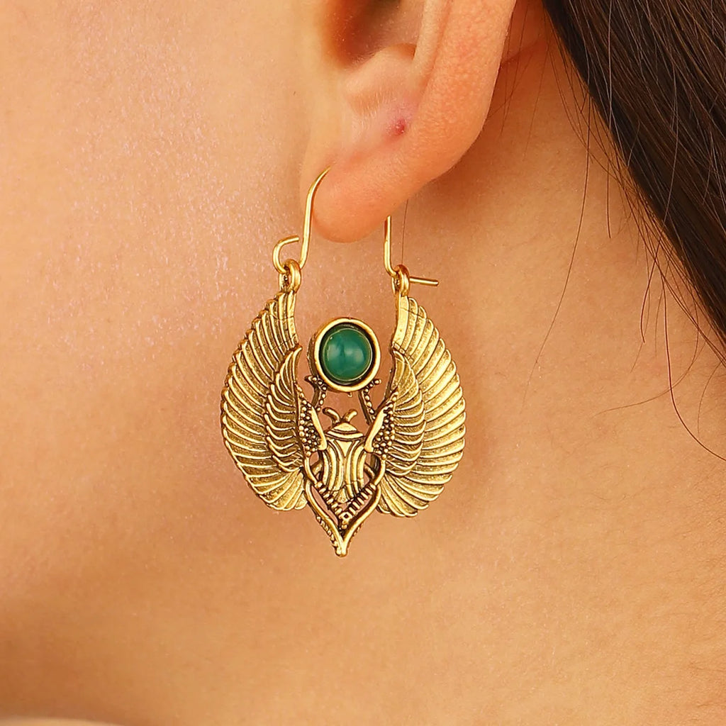 Vintage Egyptian Style Wing Earrings For Women, Men, Gypsy Tribe Women, Charming And Luxurious Halloween Party Gifts 2025