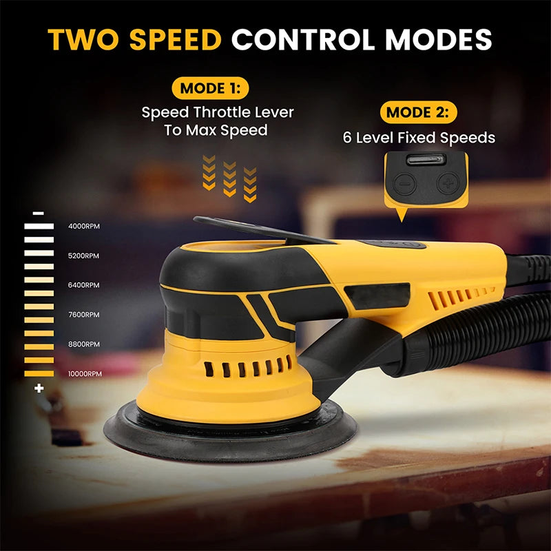 5.0 Eccentricity Electric Random Orbital Sander Metal Auto Grinding Machine Woodworking Sanding Tools Sander Wood Job Polisher