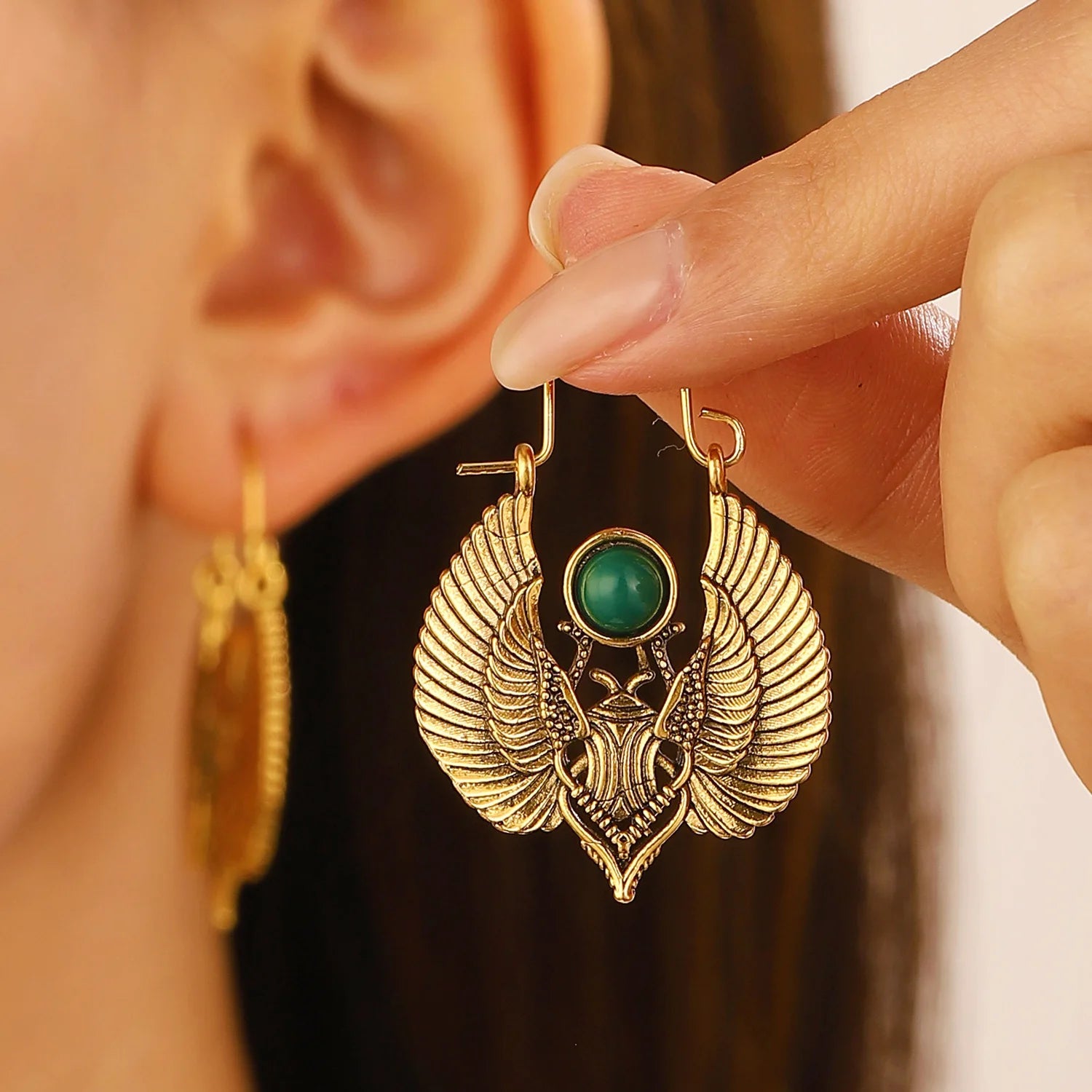 Vintage Egyptian Style Wing Earrings For Women, Men, Gypsy Tribe Women, Charming And Luxurious Halloween Party Gifts 2025