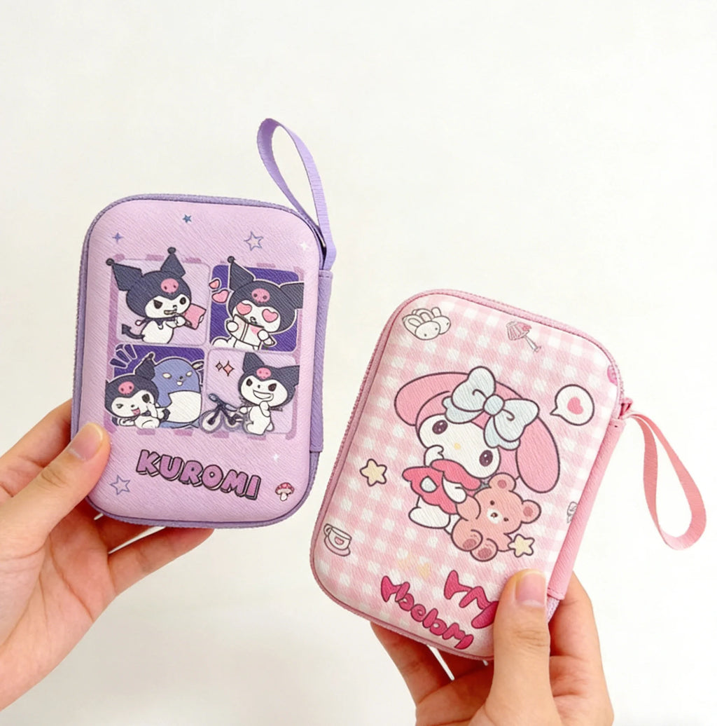 Cartoon Sanrio Data Cable Headphone portable hard drive Storage Bag Charger Protective Case coin purse Travel essentials gifts