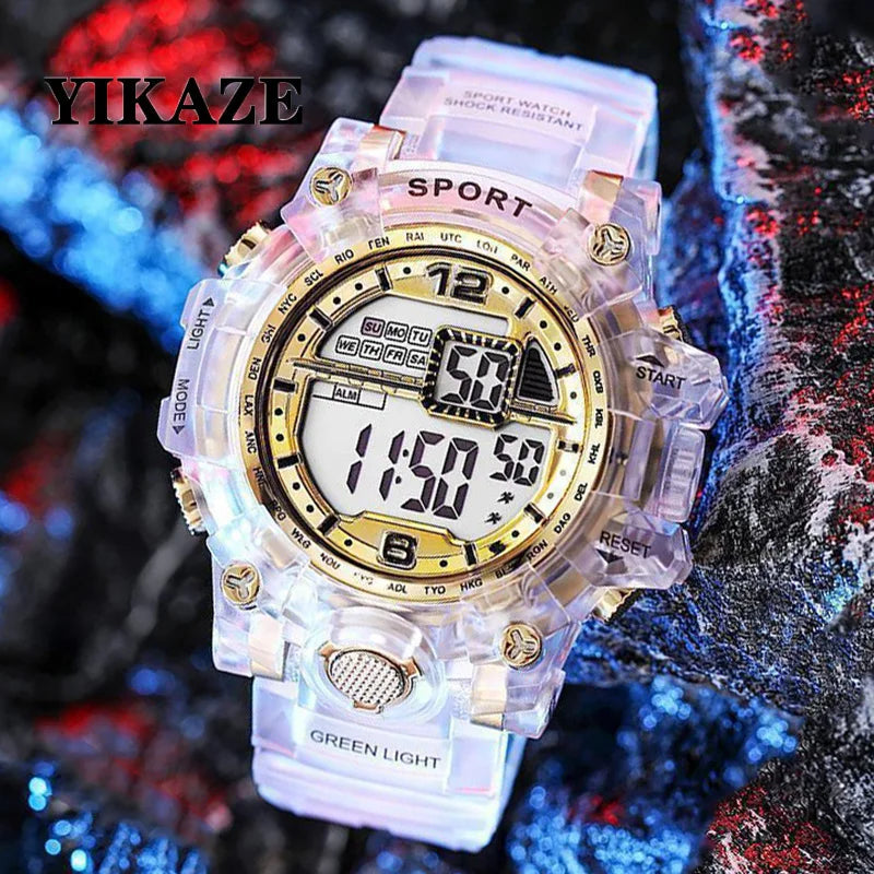 YIKAZE Men's LED Digital Watches Luminous Waterproof Men Sport Watch For Man Student Date Army Military Clock Relogio Masculino