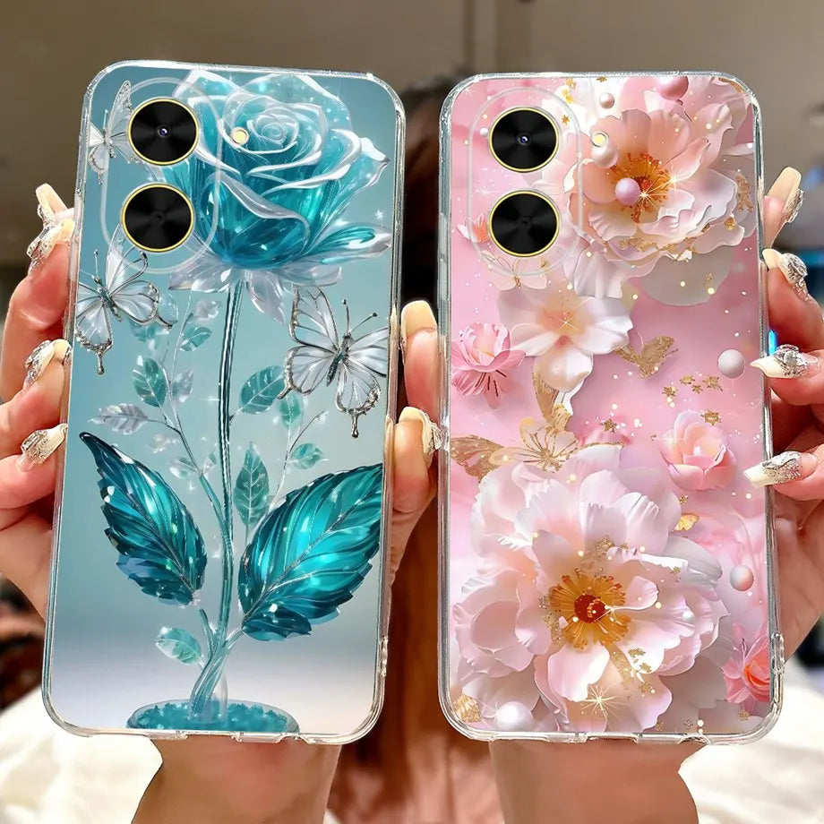 For Xiaomi Redmi A5 NFC Phone Case Redmi A5 Europe Soft Clear Silicone Funda Bowknot Luxury Flower Cartoon Animals Bumper
