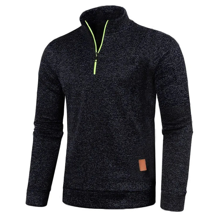 Autumn Winter New Men's Long Sleeves Zipper Knit Thin Fashion Hoodies Sweatshirt Solid Color Thicker  Top Slim Fit Male Clothing (Copy)