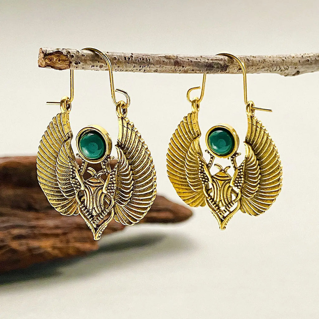 Vintage Egyptian Style Wing Earrings For Women, Men, Gypsy Tribe Women, Charming And Luxurious Halloween Party Gifts 2025
